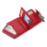 Royal Bagger RFID Short Wallets for Women Smooth Genuine Cow Leather Female Purse Korea Fashion Card Holder Small Pocket Elegant