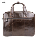 Royal Bagger 15.6" Laptop Briefcases for Men Genuine Cow Leather Business Shoulder Messenger Bag Vintage Casual Handbags 1512