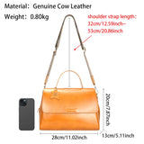 Royal Bagger Genuine Leather Women's Crossbody Bag, Fashion Vintage Large Capacity Handbags, with Two Shoulder Straps 1881