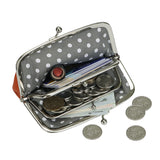 Royal Bagger RFID Blocking Coin Purses for Women, Fashion Kiss Lock Change Pouch, Double Clip Key Card Storage Bag 1858-1