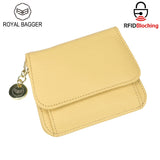 Royal Bagger RFID Short Wallet for Women Genuine Cow Leather Large Capacity Key Chain Card Holders Fashion Trifold Wallets 1459